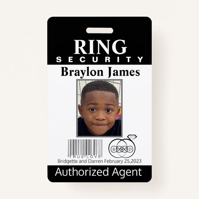 Ring Bearer Security Badge (Front)