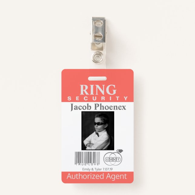 Ring Bearer Security Badge (Front with Clip)