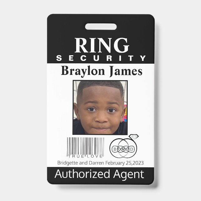 Ring Bearer Security Badge (Front)