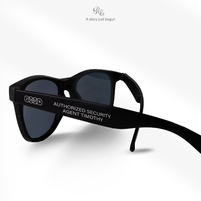Ring Bearer Security Sunglasses (Mission ready! Ring Bearer sunglasses personalized with twin flame infinity monogram.)
