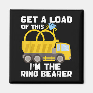 Ring Bearer Shirt Funny Wedding Truck Boys Gift Id Magnet