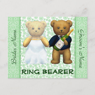 Ring Bearer Teddy Bears Apple Green Wedding Invite