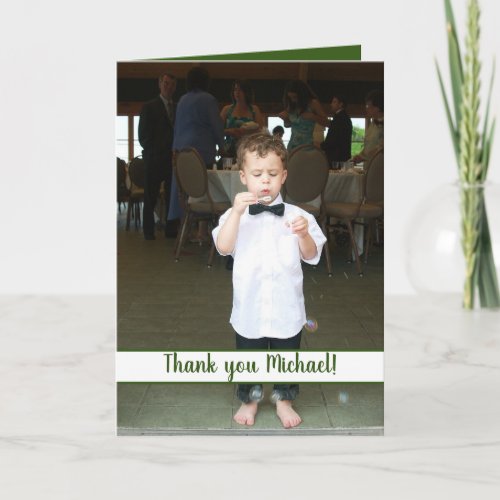 Ring Bearer Thank You Photo Message Card