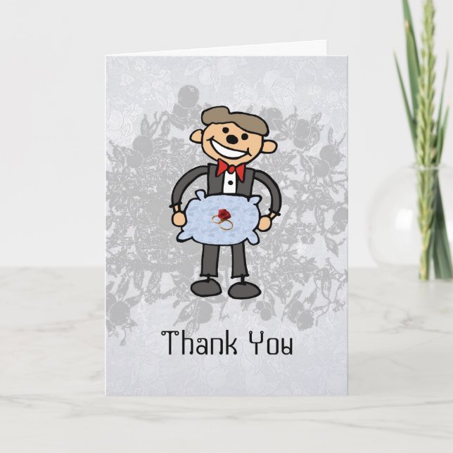 Ring Bearer Thank you  Wedding Attendant Card (Front)