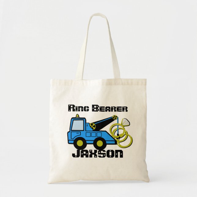 Ring Bearer Tow Truck Tote Bag (Front)