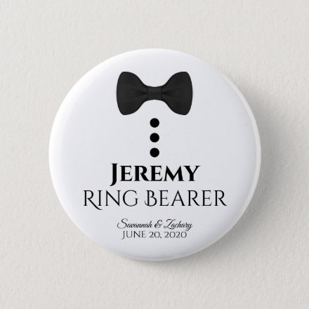 Ring Bearer Wedding Button Name Tag