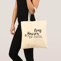 Ring Bearer Wedding Cool Modern Script Typography Tote Bag