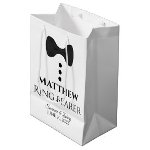 Ring Bearer Wedding Gift Bag with Black Tie