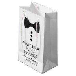 Ring Bearer Wedding Gift Bag with Black Tie Small