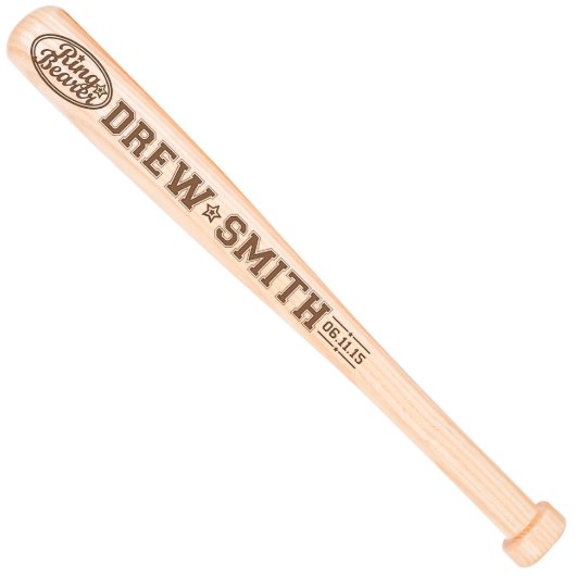 Ring Bearer Wedding Gift Personalized Baseball Bat (Front)