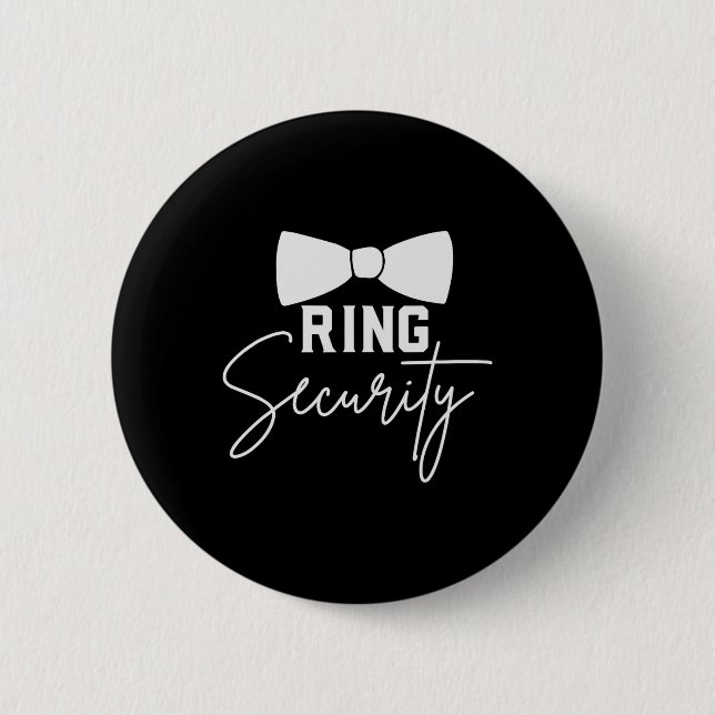 Ring Bearer Wedding Party Squad Security Dude Marr Button (Front)