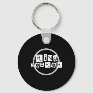 Ring Bearer White on Black Keychain