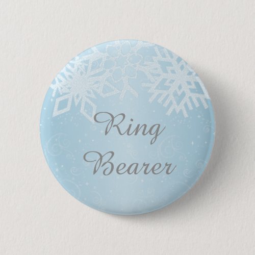 Ring Bearer Winter Snowflakes Pinback Button