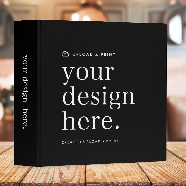 Ring Binder | Design Upload DIY Black File Folder (Versatile Avery 3-ring binders for business, events, weddings, special occasions & more!)