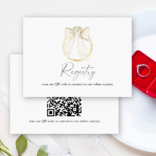 Ring Bow bridal shower QR code for registry Enclosure Card