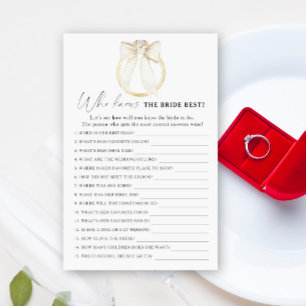 Ring & Bow Bridal Shower Who knows the bride best