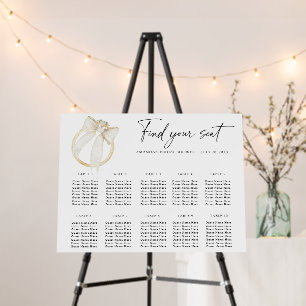 Ring Bow Wedding seating chart Foam Board