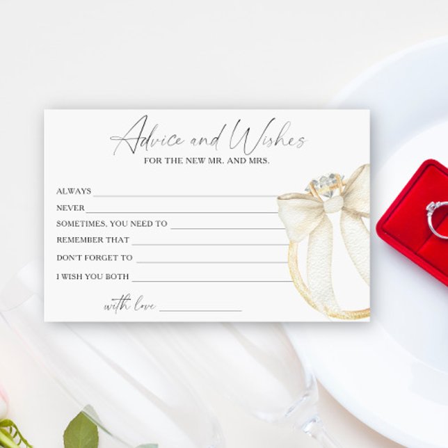 Ring Bridal Shower Advice and Wishes Stationery (Creator Uploaded)