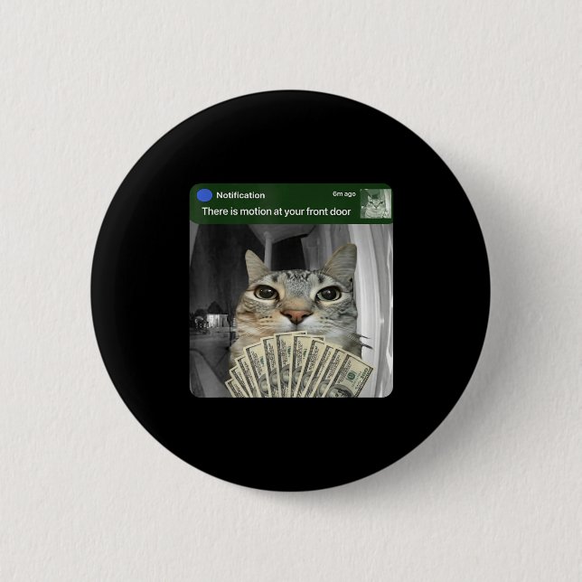 Ring Cat With Motion Meme  Button (Front)