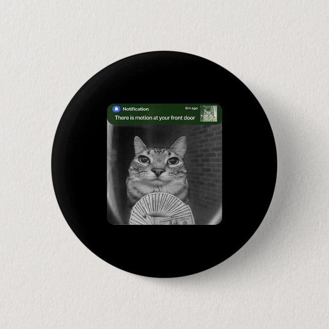 Ring Cat With Motion Meme  Button (Front)