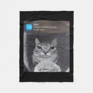 Ring Cat With Motion Meme  Fleece Blanket