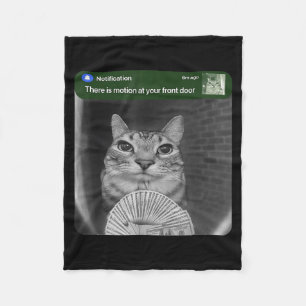Ring Cat With Motion Meme  Fleece Blanket