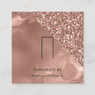 Ring Display Card Rose Gold and Glitter