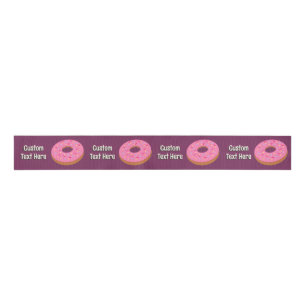Ring Donuts - own greeting - any dark background Grosgrain Ribbon