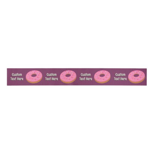 Ring Donuts _ own greeting _ any dark background Grosgrain Ribbon