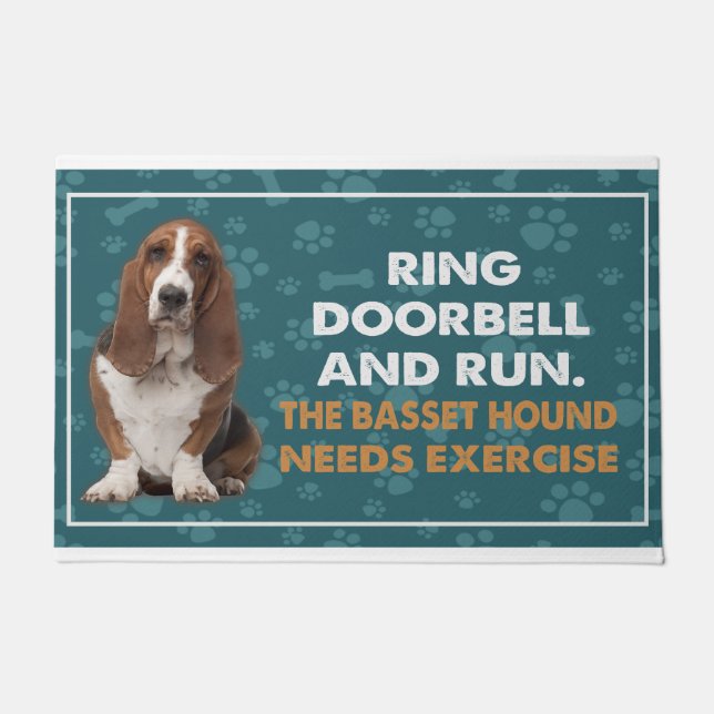Ring Doorbell And Run The Baset Hound Needs Exerci Doormat (Front)
