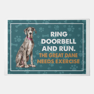 Ring Doorbell And Run The Great Dane Needs Exercis Doormat