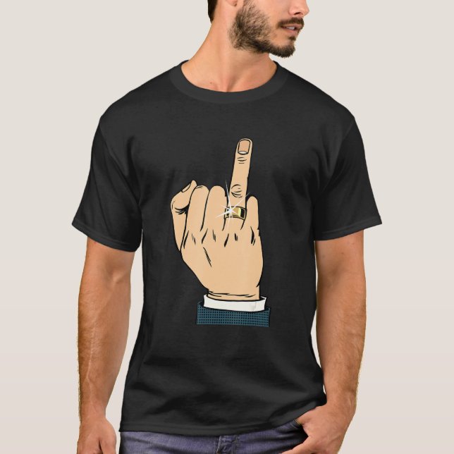 Ring Finger engagement for Groom in wedding valent T-Shirt (Front)