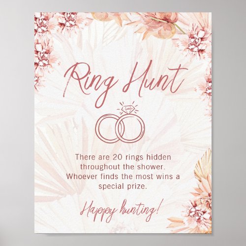 Ring Hunt Boho Bohemian Bridal Wedding Shower Game Poster