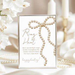 Ring Hunt Bow She's Tying the Knot Bridal Shower Poster