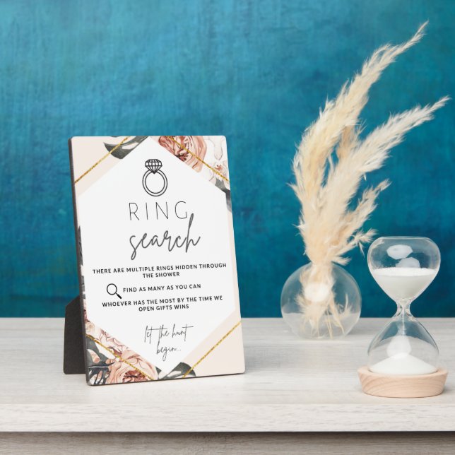 Ring Hunt Bridal Shower Game Plaque (Side)