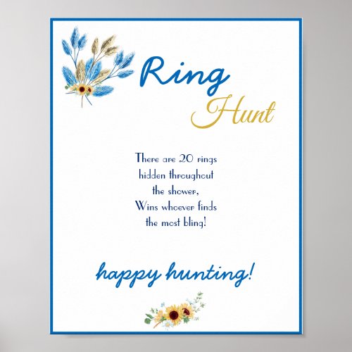 Ring Hunt Bridal Shower Game Sign