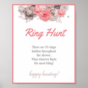 Ring Hunt Bridal Shower Game Sign