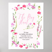 The Ring Hunt Game - Wildflower Boho Bridal Shower Game With Sign & 30 Rings (Wedding Shower Activity)