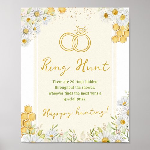 Ring Hunt Honeybee Bride Bee Bridal Wedding Shower Poster
