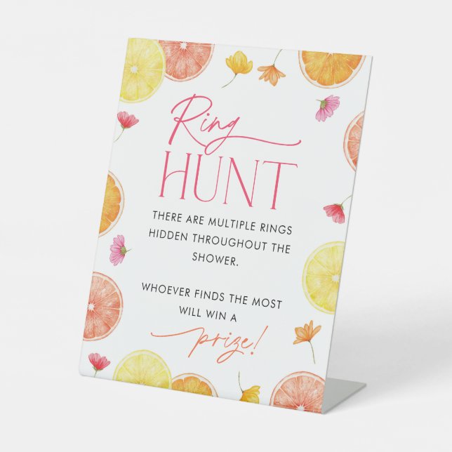 Ring Hunt Sign Bridal Shower Game Main Squeeze (Front)
