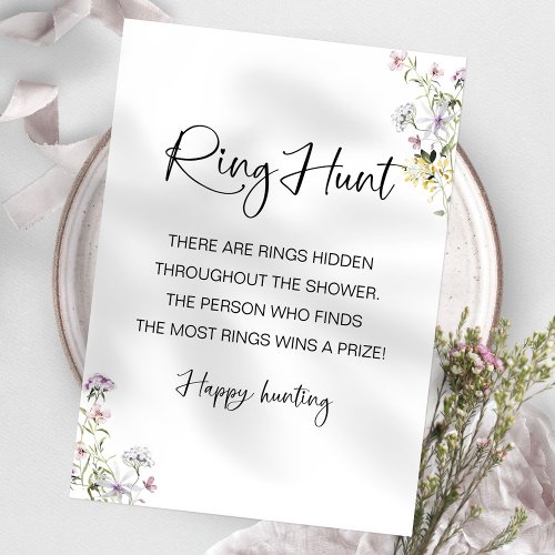 Ring Hunt Wildflower Bridal Shower Game Invitation