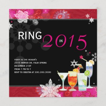 Ring In 2015 Glamorous New Year's Eve Party Invitation by Whimsical_Holidays at Zazzle