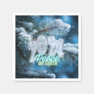 Ring in 2024 wishing for Peace on Earth Napkins