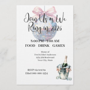 Ring in 2026 New Year's Eve Watercolor Party Invitation