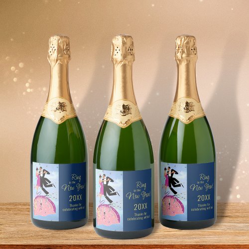 Ring in the New Year Champagne Bottle Label Set