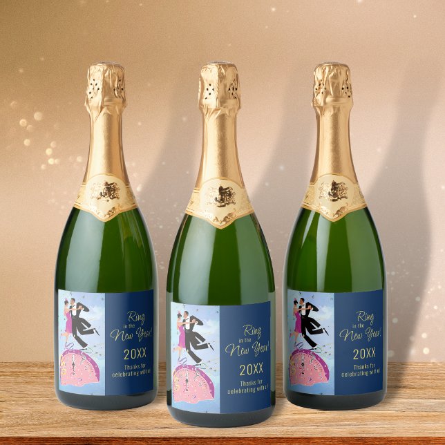 Ring in the New Year Champagne Bottle Label Set (Creator Uploaded)