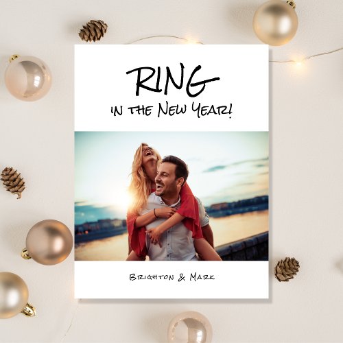 Ring in the New Year Photo Announcement Postcard