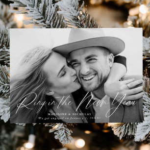 Ring in the New Year Photo Engagement Announcement