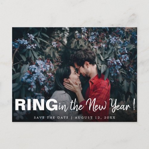 Ring in the New Year Photo Save the Date  Announcement Postcard