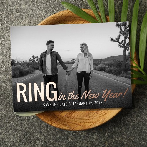 Ring in the New Year Save the Date Foil Invitation